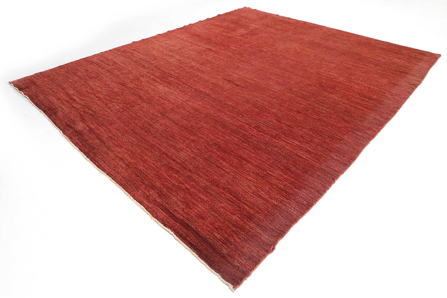 Hand-Knotted Gabbeh Carpet 9'.2" X 11'.6" Tribal, Red Fine Wool Area Rug 9x12