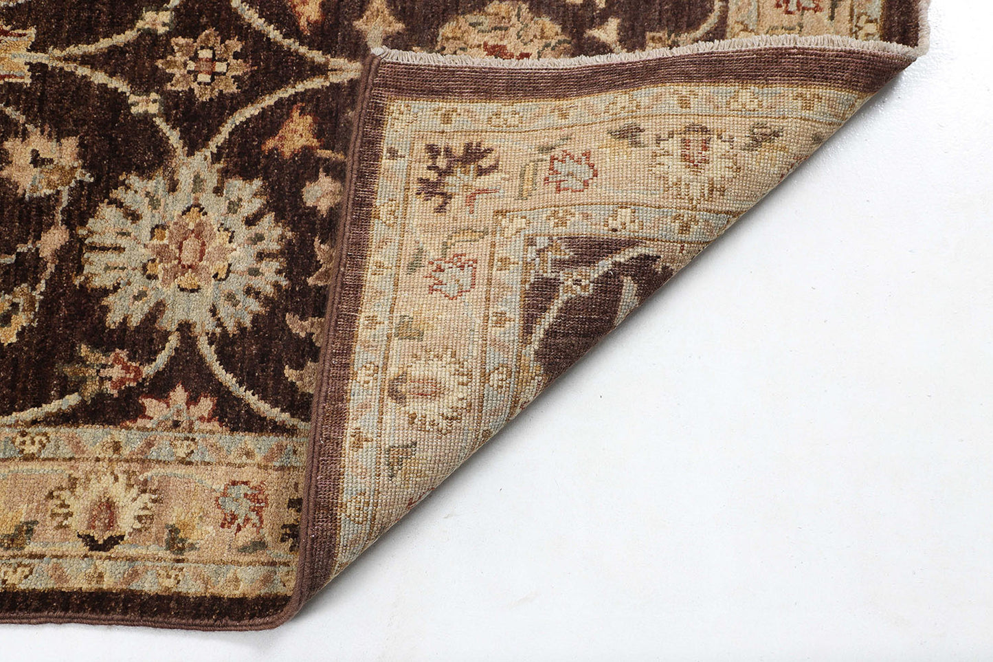 Hand-Knotted Oushak Carpet 3'.2" X 5'.1" Traditional, Chcolate Fine Wool Accent Rug 3x5