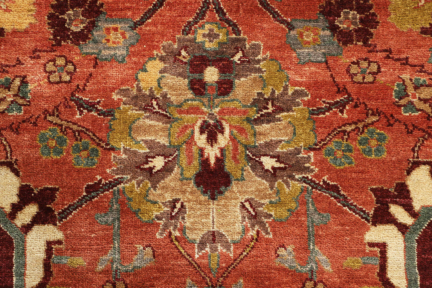 Hand-Knotted Ariana Carpet 9'.2" X 12' Traditional, Rust Fine Wool Area Rug 9x12 D41491