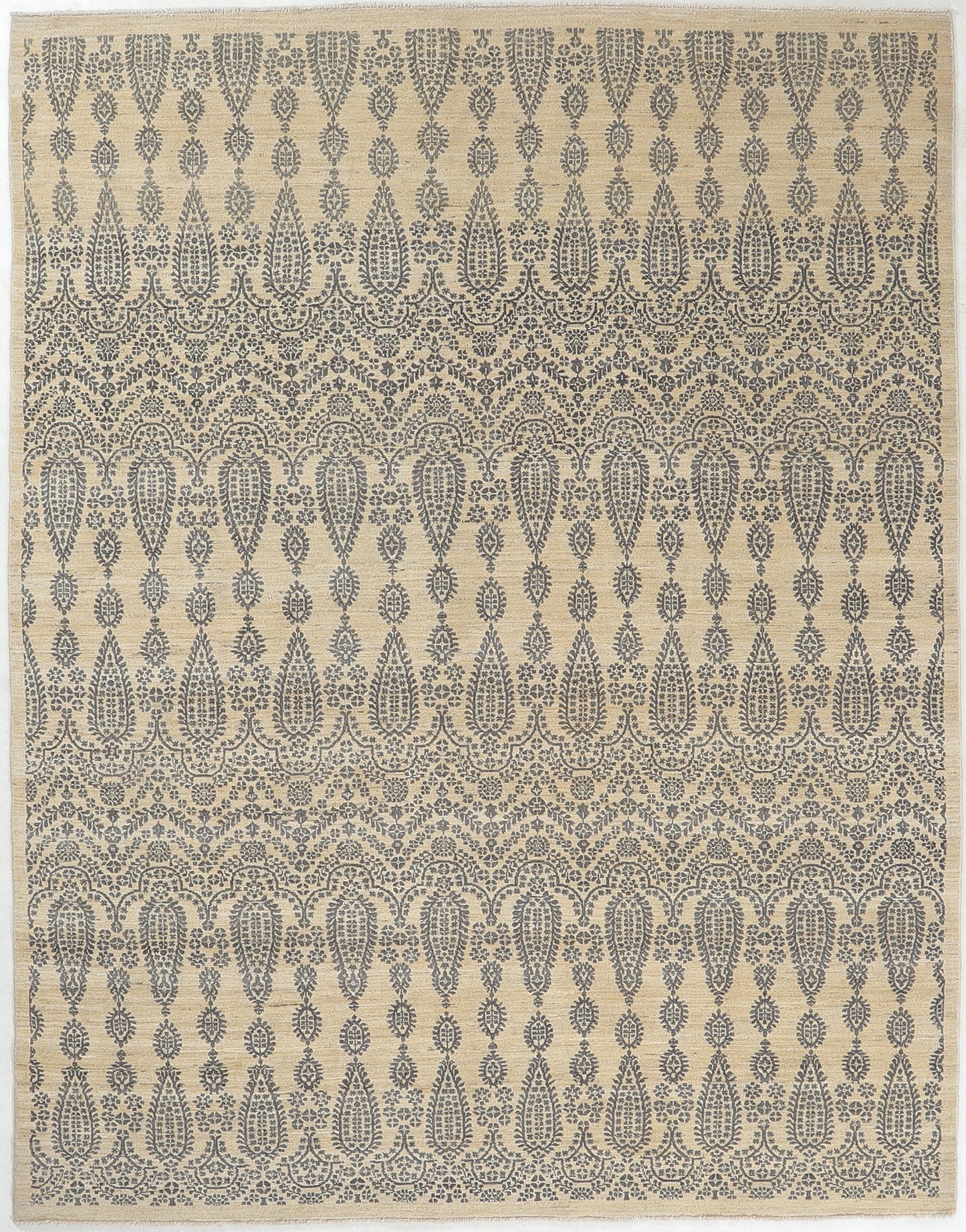 Hand-Knotted Oushak Carpet 8' X 10'.3" Traditional, Ivory Fine Wool Area Rug 8x10