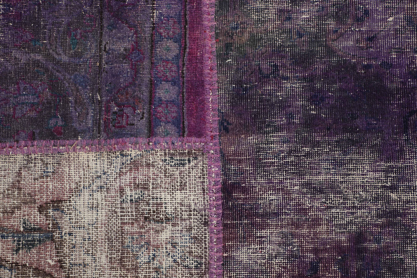 Hand-Knotted Gabbeh Carpet 6'.6" X 9'.8" , Purple Fine Wool Area Rug 7x10