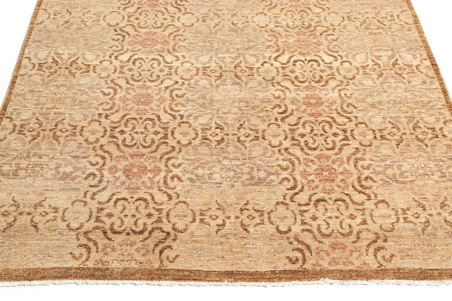 Hand-Knotted Oushak Carpet 5' X 10' Traditional, Camel Fine Wool Area Rug 6x9