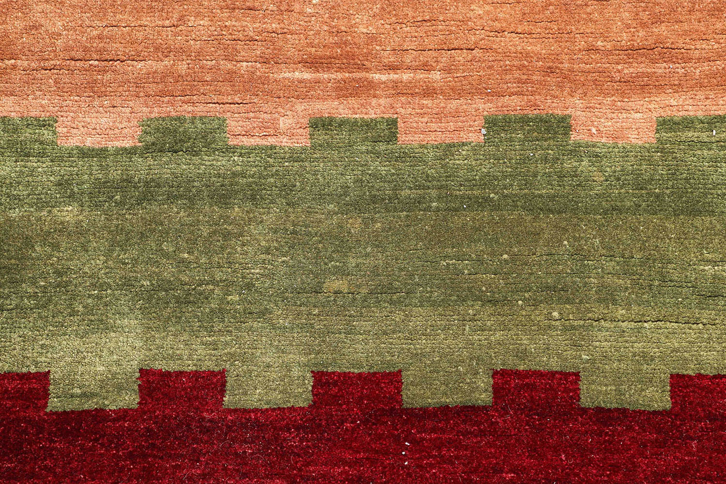 Hand-Knotted Gabbeh Carpet 5'.10" X 8'.8" , Green Fine Wool Area Rug 6x9