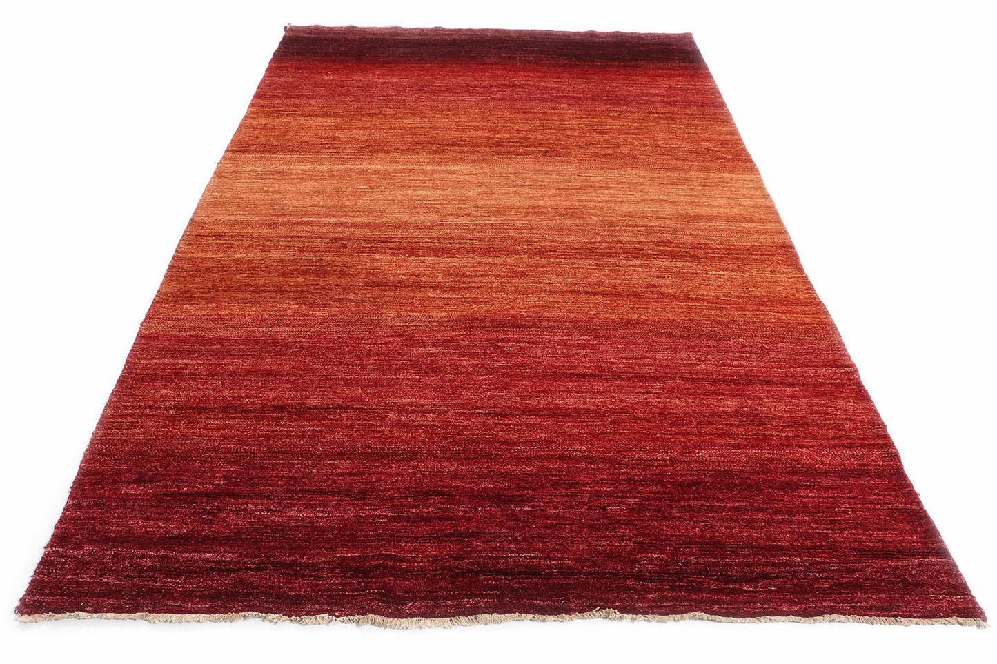 Hand-Knotted Gabbeh Carpet 5'.7" X 8'.6" Tribal, Red Fine Wool Area Rug 5.5x8