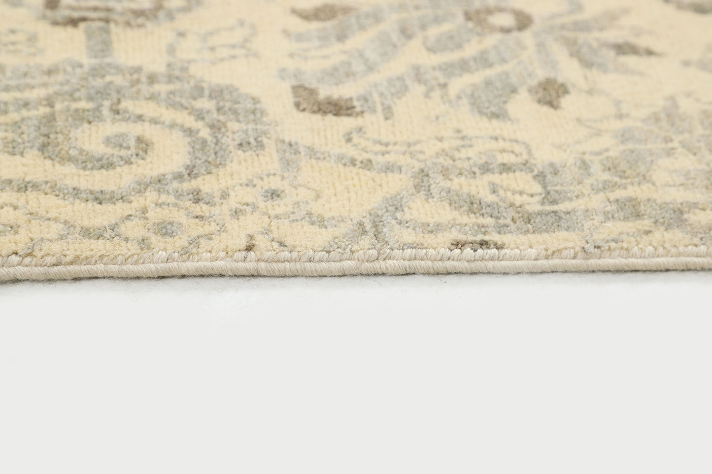 Hand-Knotted Bohemian Carpet 8'.1" X 10'.4" Transitional, Ivory Fine Wool Area Rug 8x10 D52540