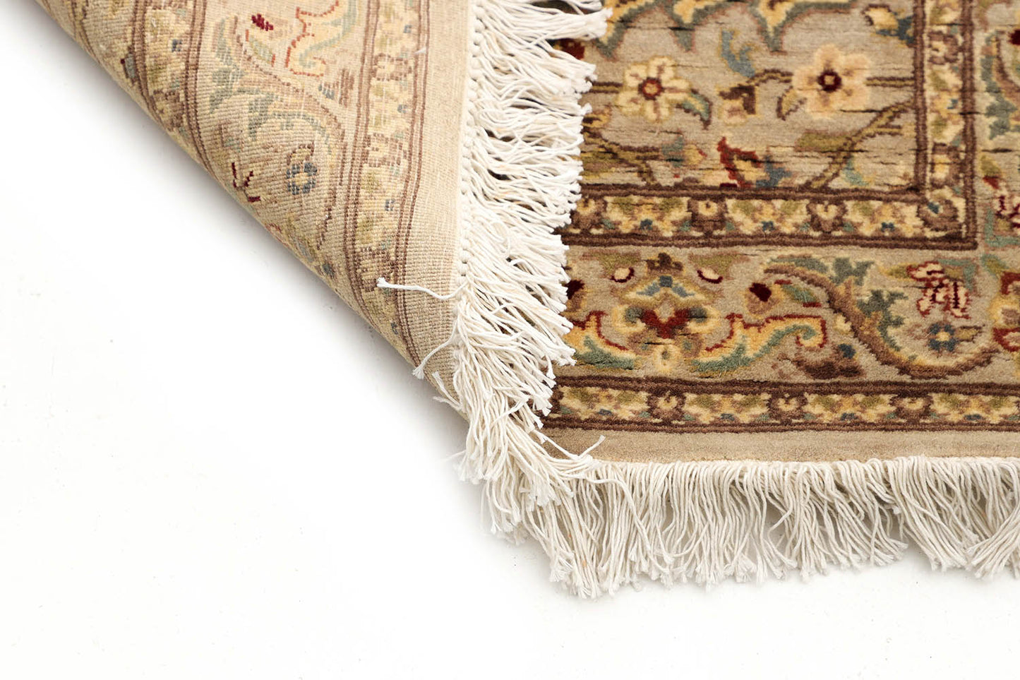 Hand-Knotted Lahore Carpet 2'.5" X 12' Oriental, Bone Fine Wool Runner Rug 2.5x12