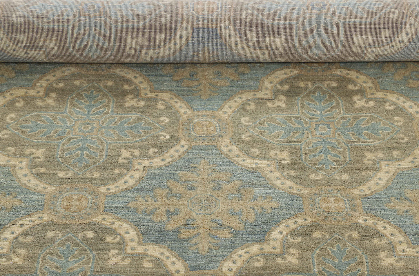 Hand-Knotted Ariana Carpet 9'.1" X 11'.6" Traditional, Grey Fine Wool Area Rug 9x12 D52280
