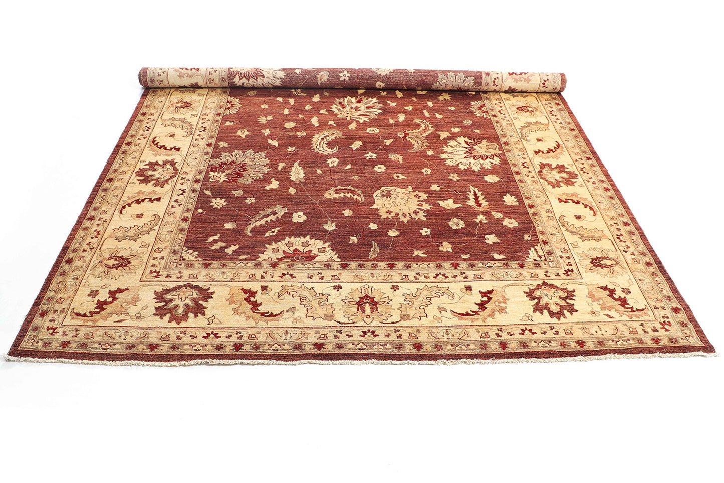 Hand-Knotted Oushak Carpet 9' X 11'.10" Traditional, Brown Fine Wool Area Rug 9x12