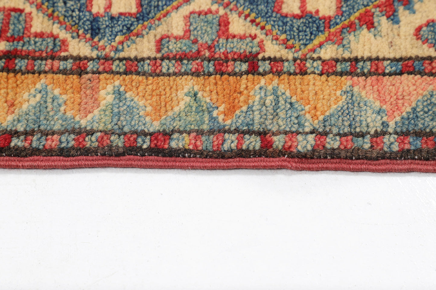 Hand-Knotted Tribal Kazak Carpet 3'.3" X 4'.11" Tribal, Red Fine Wool Accent Rug 3x5