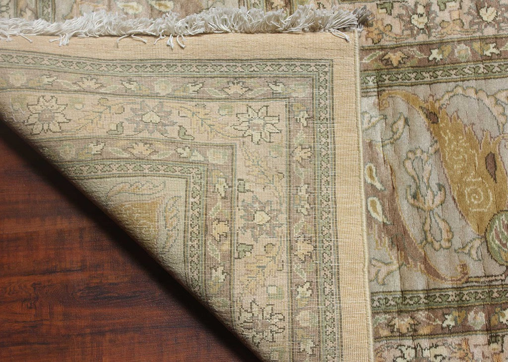 Hand-Knotted Lahore Carpet Oriental L/Gold Fine Wool Area Rug Q7510 10X14