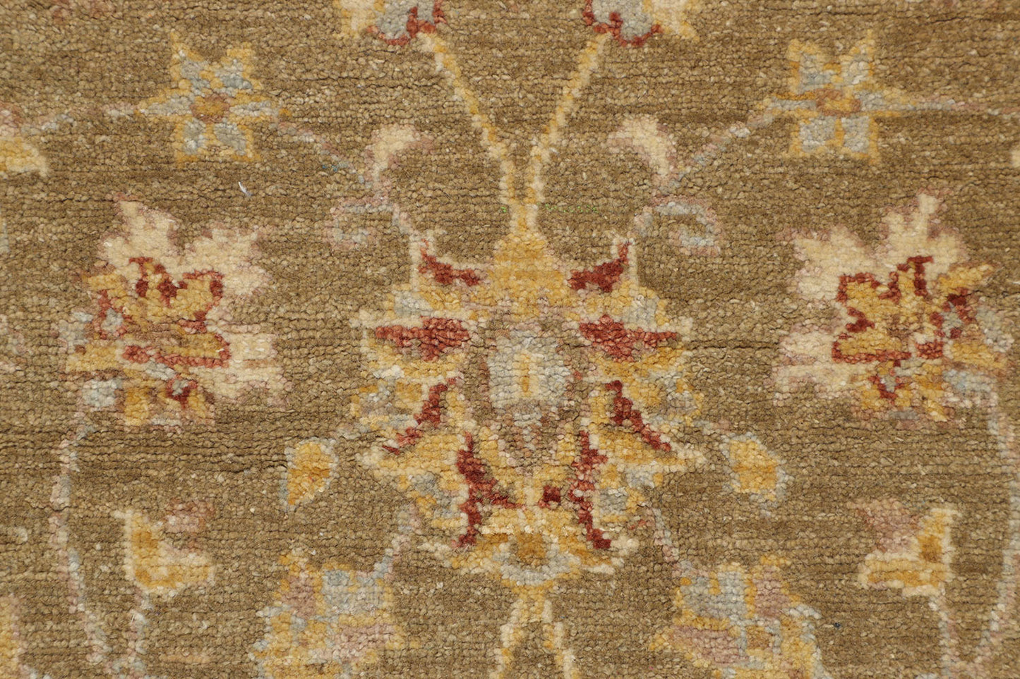 Hand-Knotted Oushak Carpet 3'.1" X 5'.2" Traditional, Green Fine Wool Accent Rug 3x5