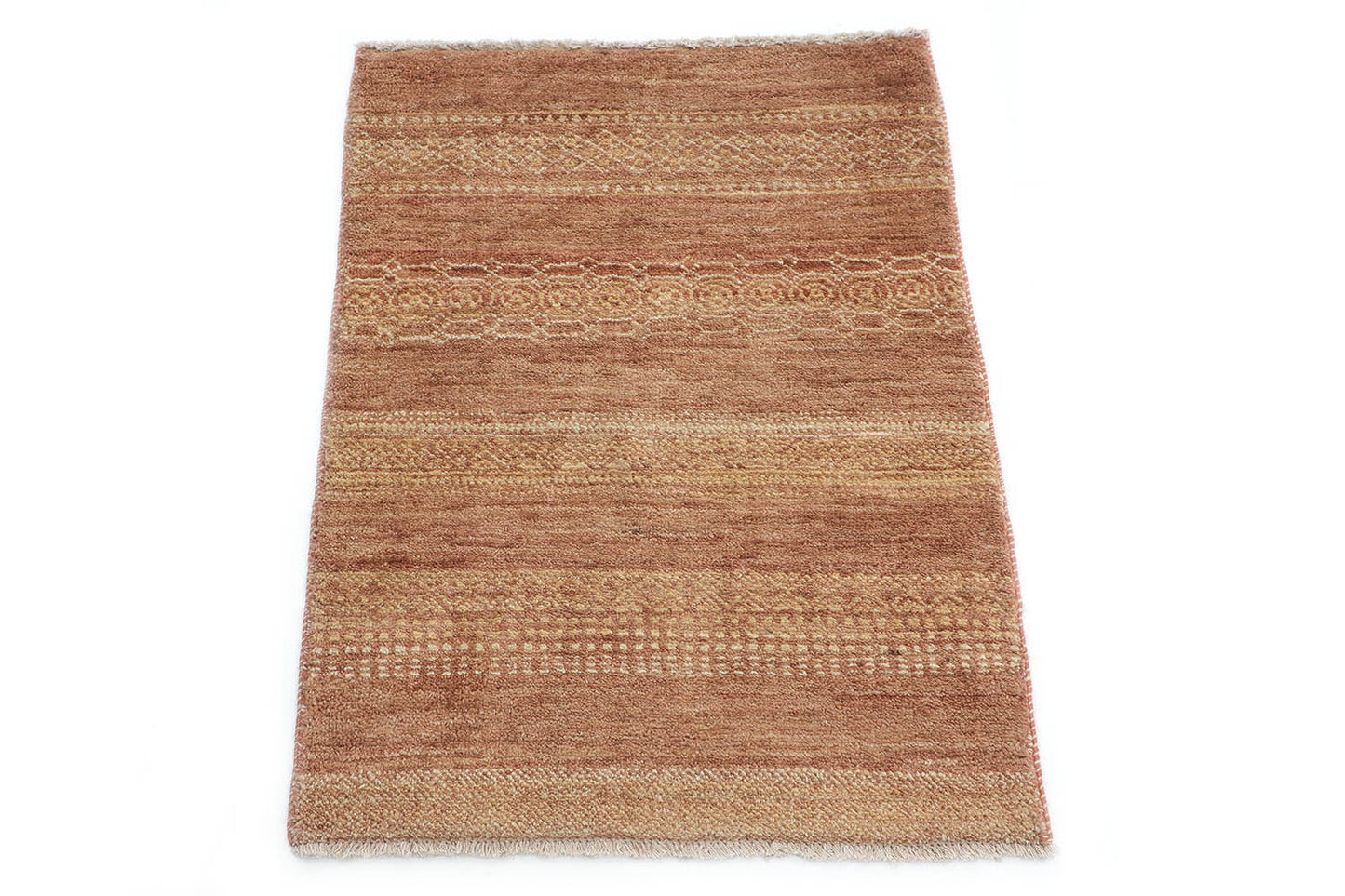 Hand-Knotted Oushak Carpet 2'.2" X 2'.10" Traditional, Rust Fine Wool Accent Rug 2x3