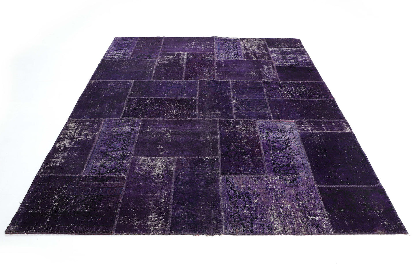 Hand-Knotted Gabbeh Carpet 8'.6" X 10'.2" , Purple Fine Wool Area Rug 8x10