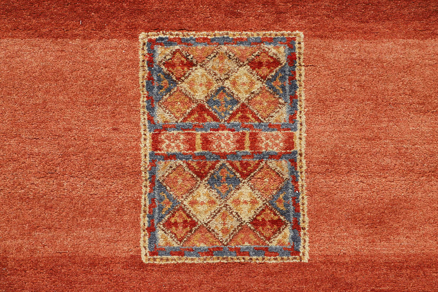 Hand-Knotted Gabbeh Carpet 6'.8" X 6'.9" , Red Fine Wool Square Rug 7x7