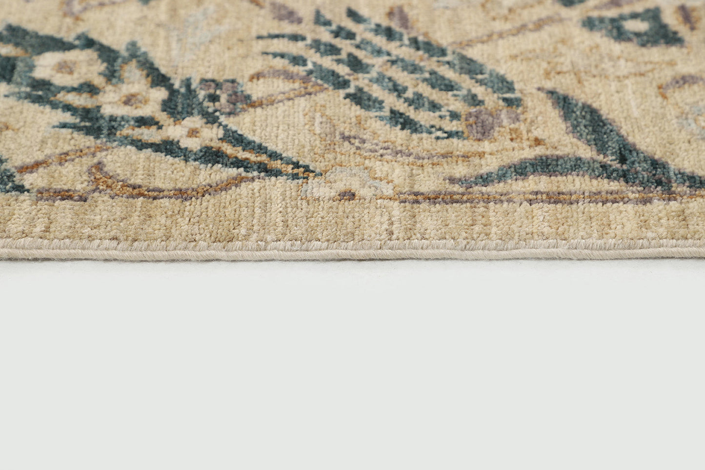 Hand-Knotted Oushak Carpet 8' X 9'.10" Traditional, Beige Fine Wool Area Rug 8x10