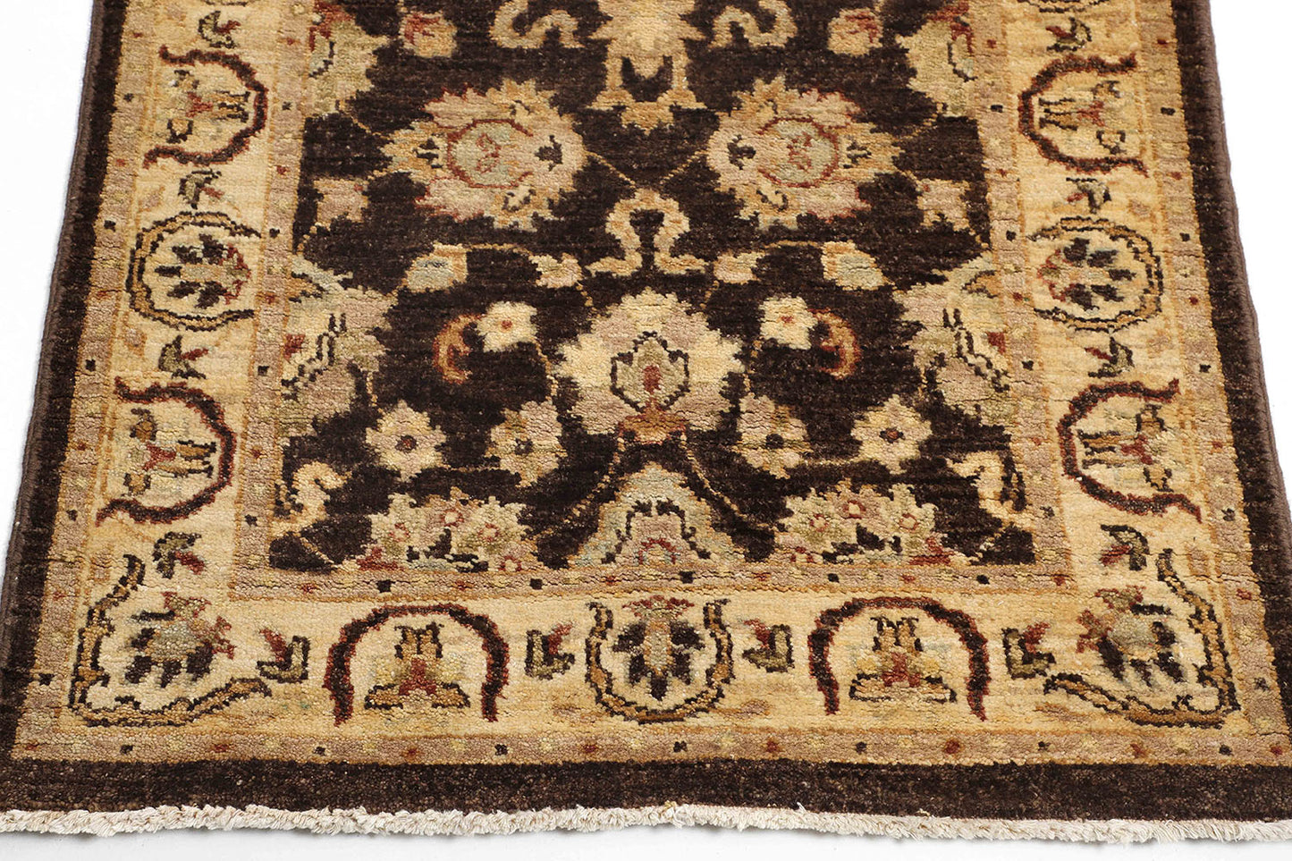 Hand-Knotted Oushak Carpet 2'.7" X 11'.11" Traditional, Brown Fine Wool Runner Rug 2.5x12