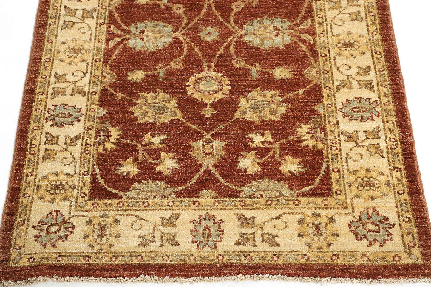 Hand-Knotted Oushak Carpet 2'.8" X 12'.5" Traditional, Rust Fine Wool Runner Rug 2.5x12