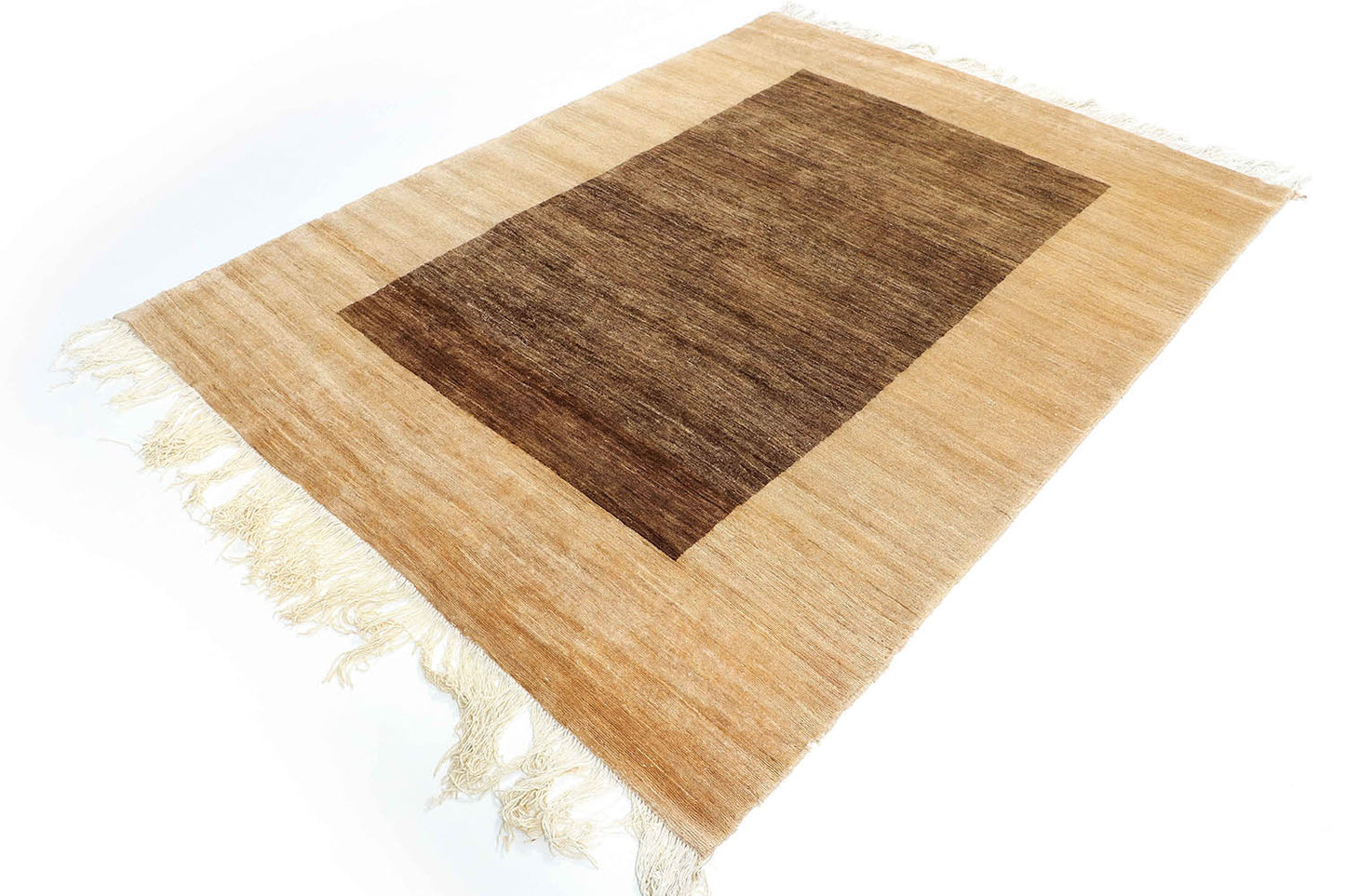 Hand-Knotted Gabbeh Carpet 5'.9" X 7'.7" Traditional, Brown Fine Wool Area Rug 5.5X8