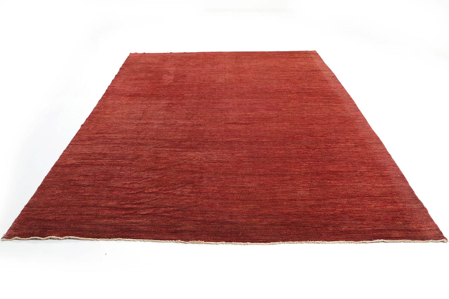 Hand-Knotted Gabbeh Carpet 9'.2" X 11'.6" Tribal, Red Fine Wool Area Rug 9x12