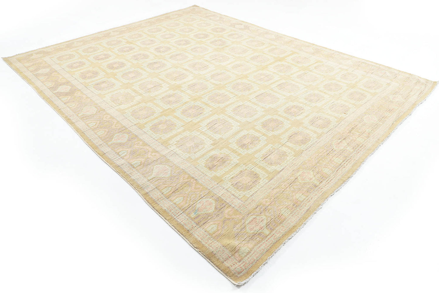 Hand-Knotted Khotan Tibet Carpet 8'.4" X 10'.4" Oriental, Grey Fine Wool Area R 8x10ug