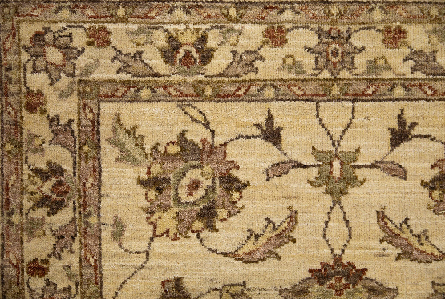 Hand-Knotted Oushak Carpet 3'.2" X 5'.5" Traditional, Beige Fine Wool Accent Rug 3x5