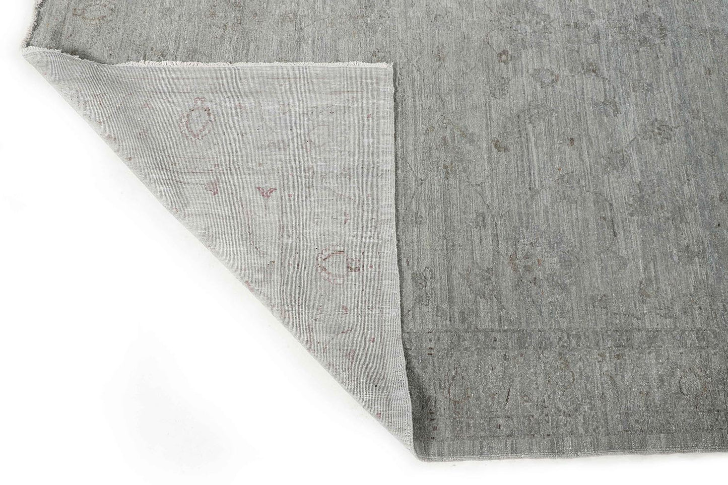 Hand-Knotted Oushak Carpet 6'.6" X 6'.4" Traditional, Grey Fine Wool Square Rug 6.5x6.5