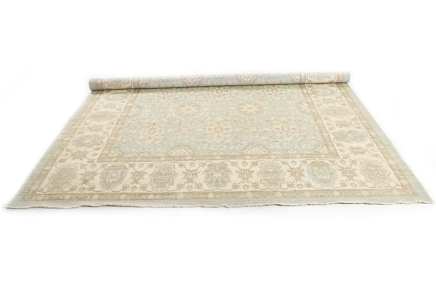 10x14 Hand-Knotted Ariana Carpet 10'.2" X 14' Traditional, Grey Fine Wool Area Rug D52177