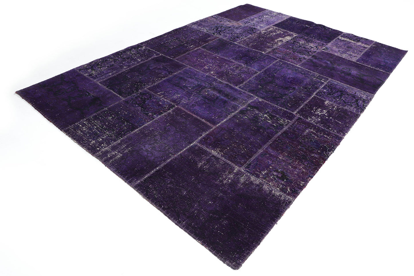 Hand-Knotted Gabbeh Carpet 6'.10" X 10'.2" , Puple Fine Wool Area Rug 7X10