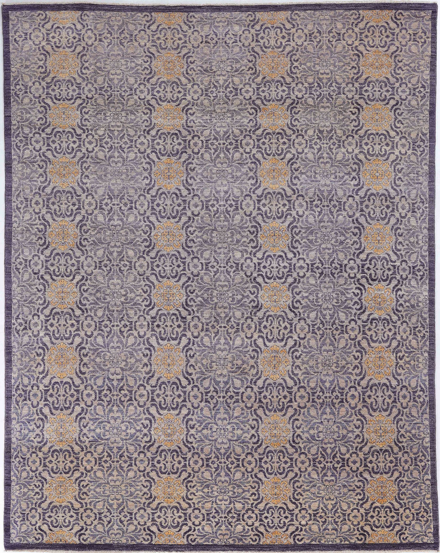 Hand-Knotted Oushak Carpet 8' X 10' Traditional, Blue Fine Wool Area Rug 8x10