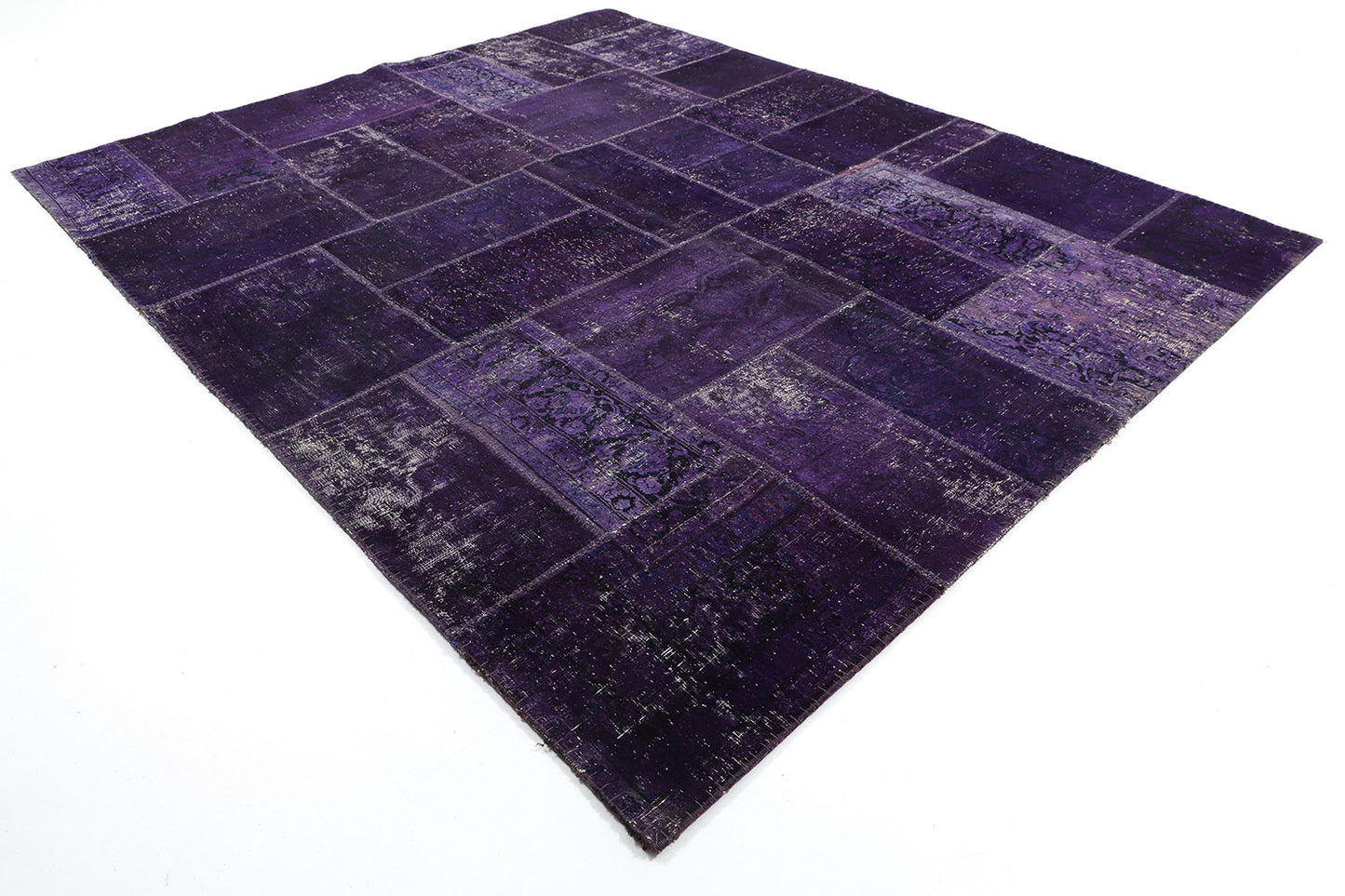 Hand-Knotted Gabbeh Carpet 8'.6" X 10'.2" , Purple Fine Wool Area Rug 8x10
