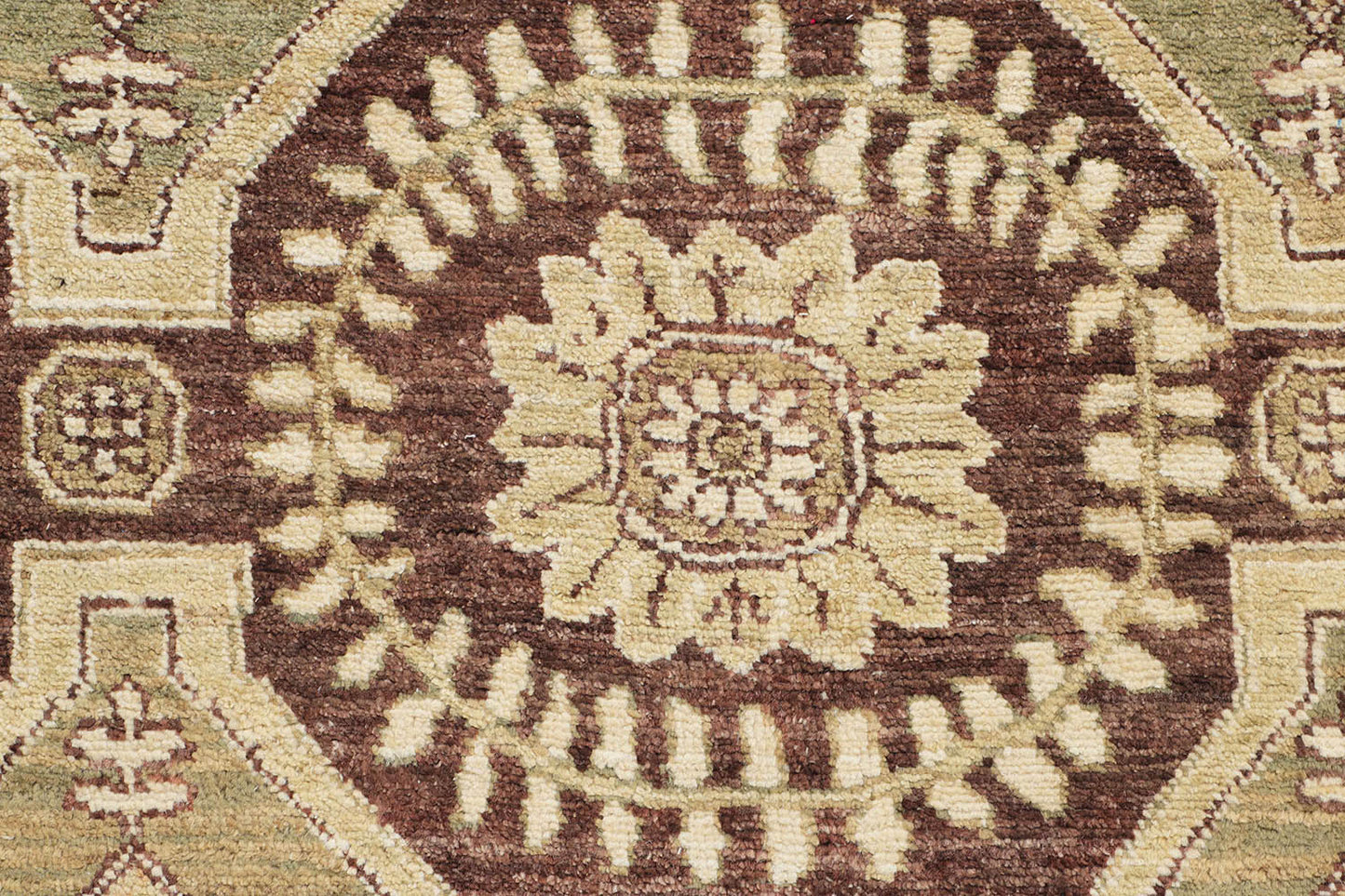 Hand-Knotted Khotan Tibet Carpet 8'.2" X 12'.2" Oriental, Brown Fine Wool Area Rug 9x12
