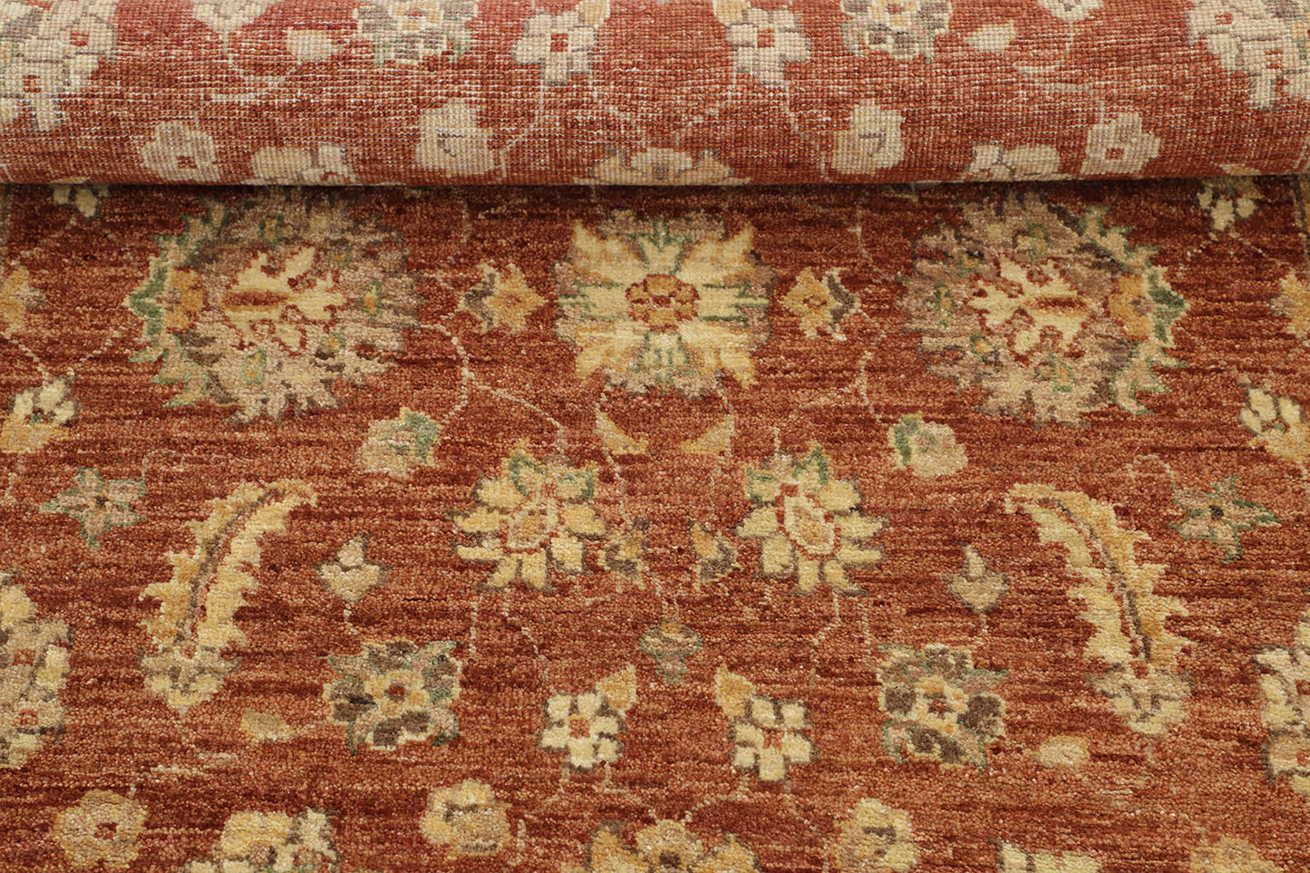 Hand-Knotted Oushak Carpet 3'.11" X 6'.3" Traditional, Rust Fine Wool Area Rug 4x6