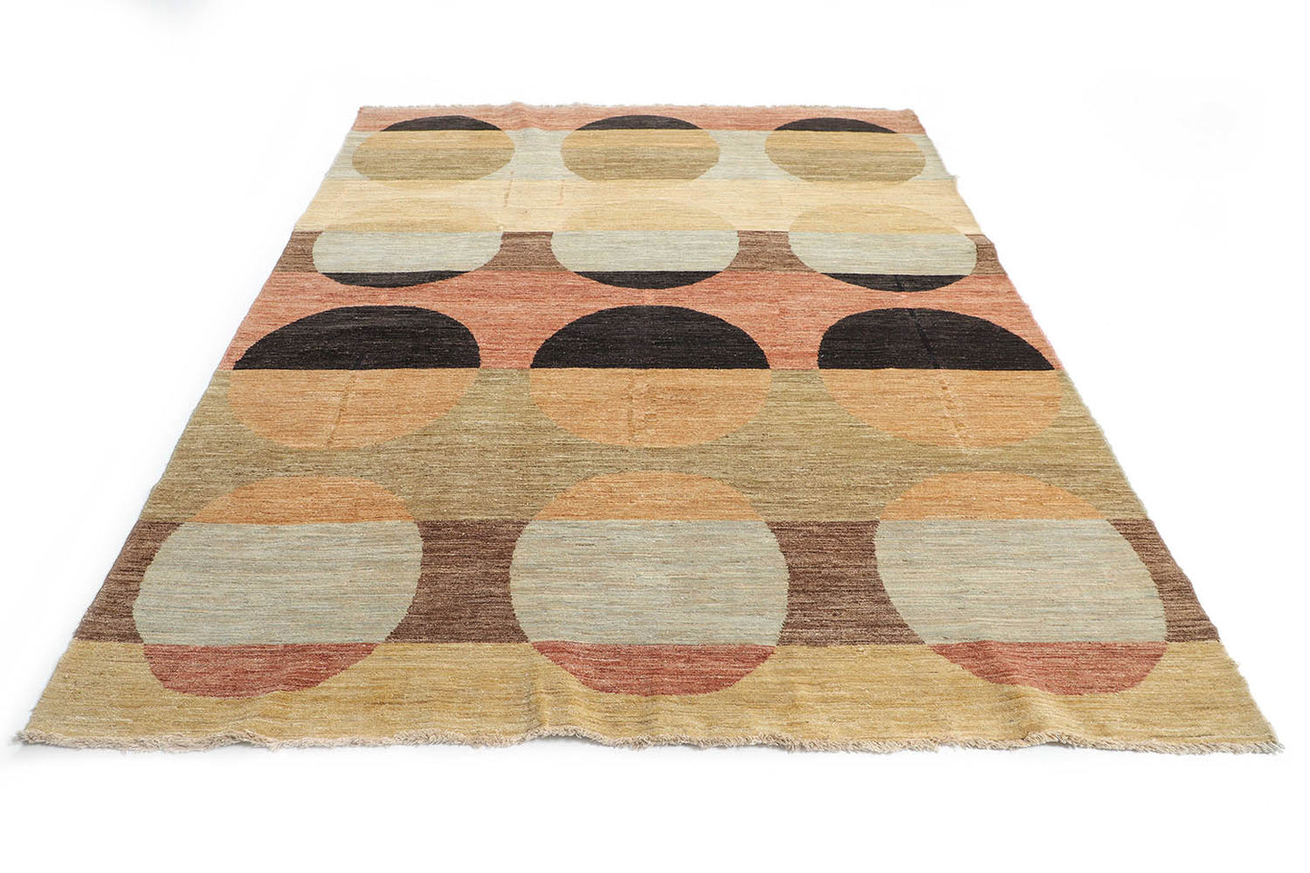 Hand-Knotted Gabbeh Carpet 6'.5" X 7'.11" Tribal, Rust Fine Wool Area Rug 6.5x8