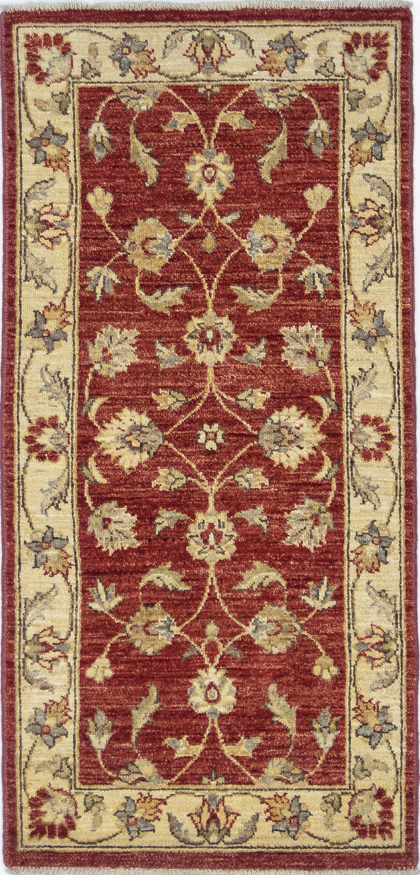 Hand-Knotted Oushak Carpet 2'.4" X 4'.10" Traditional, Red Fine Wool Accent Rug 2x5