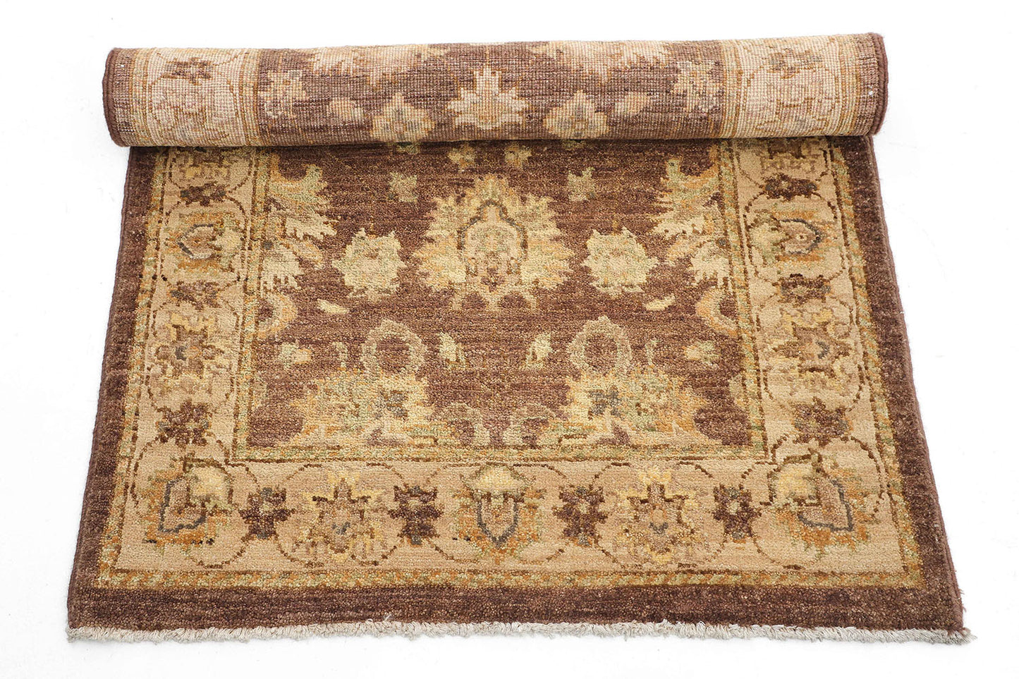 Hand-Knotted Oushak Carpet 2'.8" X 4'.3" Traditional, Brown Fine Wool Accent Rug 2.5x4