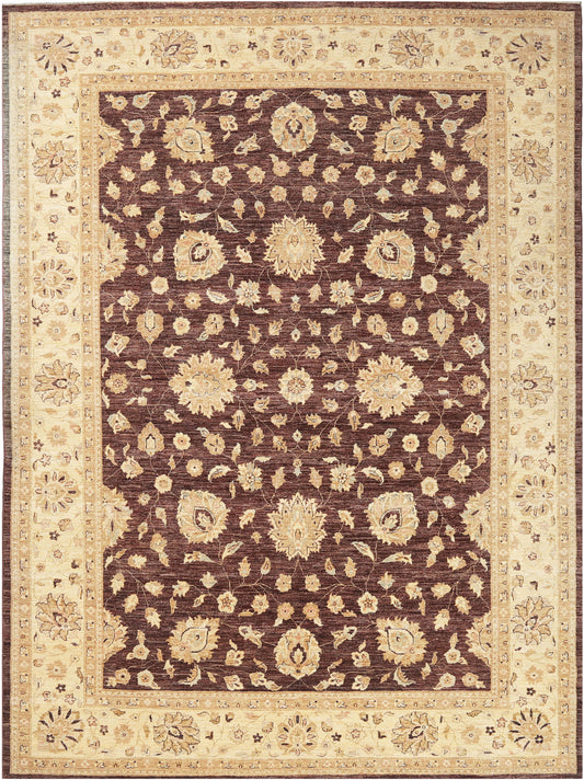 Hand-Knotted Ariana Carpet 8'.7" X 11'.6" Traditional, Brown Fine Wool Area Rug 9x12 D47468