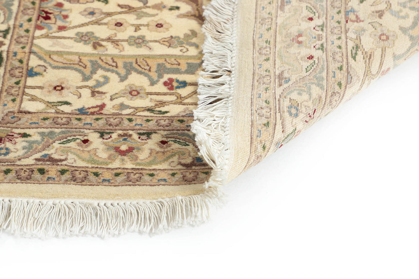 Hand-Knotted Lahore Carpet 2'.7" X 9'.2" Oriental, Ivory Fine Wool Runner Rug 2.5x10
