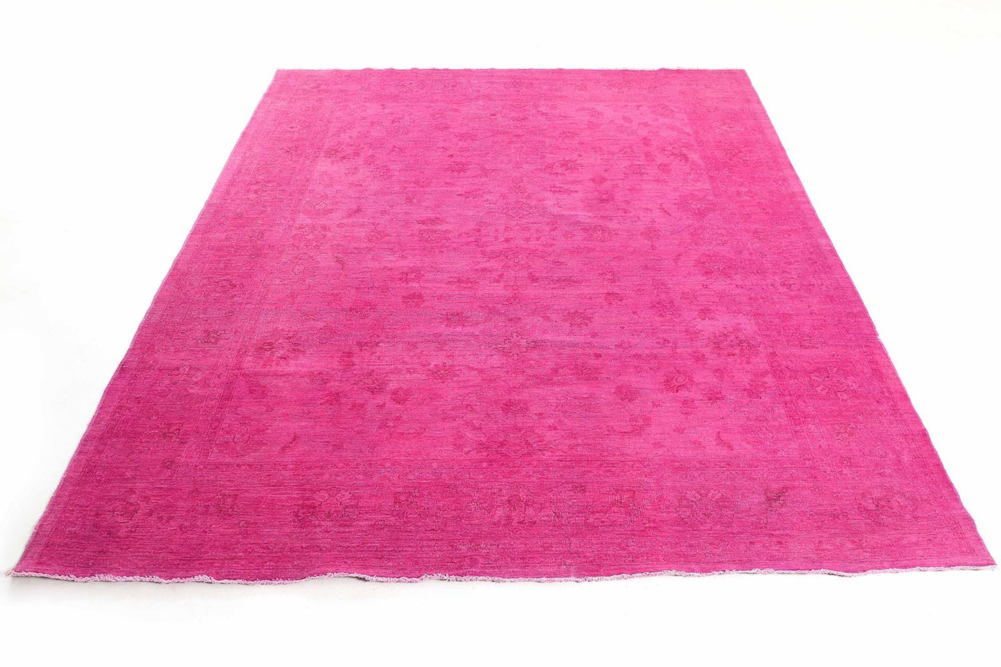 Hand-Knotted Oushak Carpet 8'.1" X 9'.4" Traditional, Purple Fine Wool Area Rug 8x10