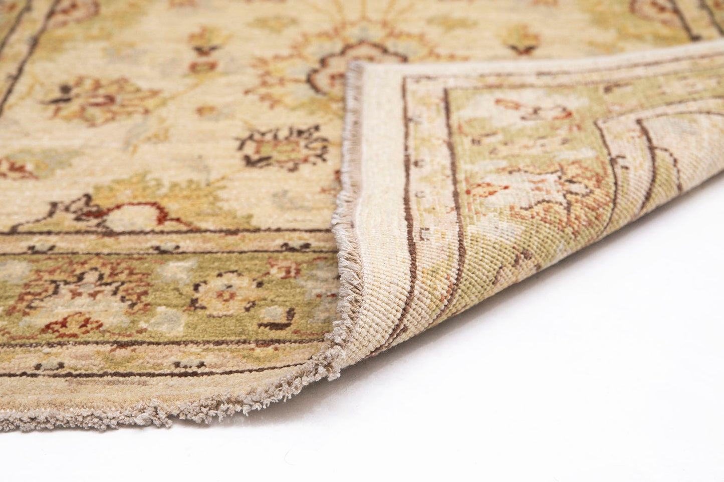 Hand-Knotted Oushak Carpet 2'.11" X 5'.3" Traditional, Ivory Fine Wool Accent Rug 2.5x5