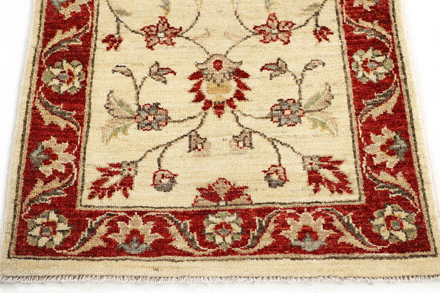 Hand-Knotted Oushak Carpet 2'.3" X 4'.6" Traditional, Ivory Fine Wool Accent Rug 2x4