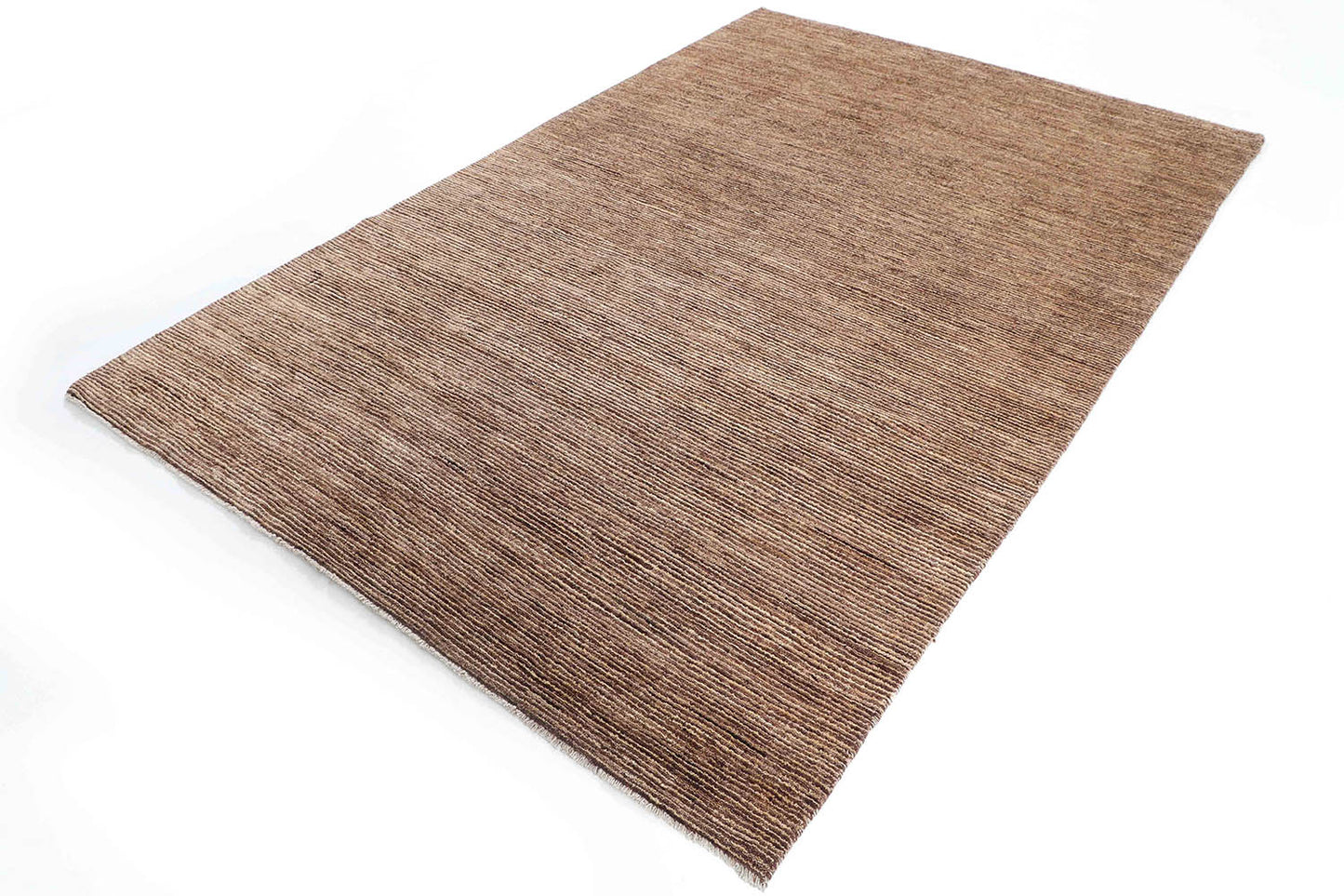 Hand-Knotted Gabbeh Carpet 5'.8" X 8'.7" , Brown Fine Wool Area Rug 6x9 D49145