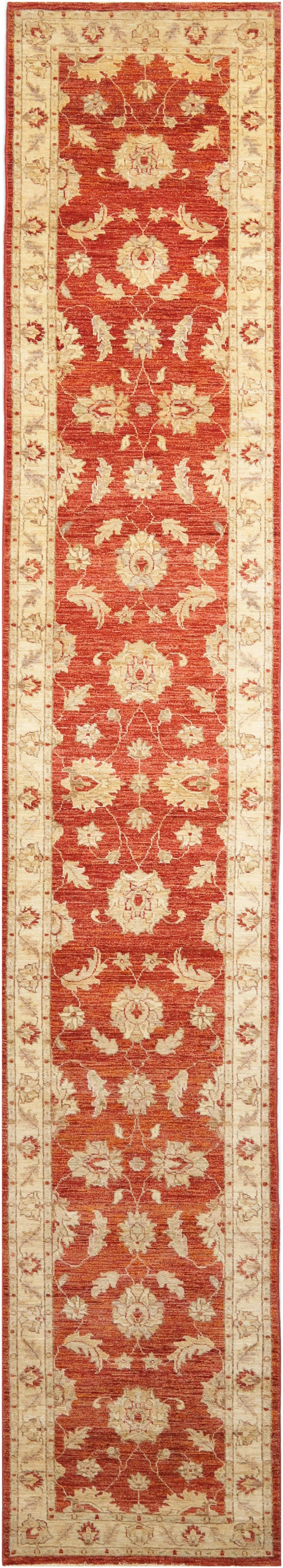 Hand-Knotted Oushak Carpet 2'.7" X 15'.3" Traditional, Rust Fine Wool Runner Rug 2.5x15